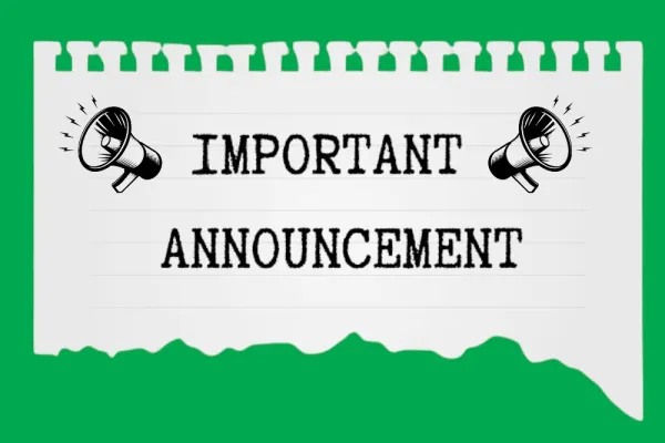 IMPORTANT ANNOUNCMENT GRAPHIC